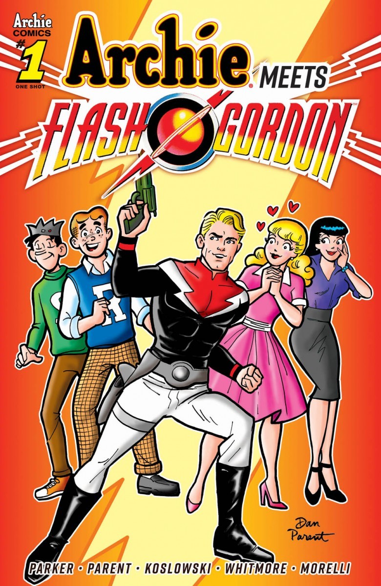 Iconos cómicos para formar equipo en Archie Meets Flash Gordon