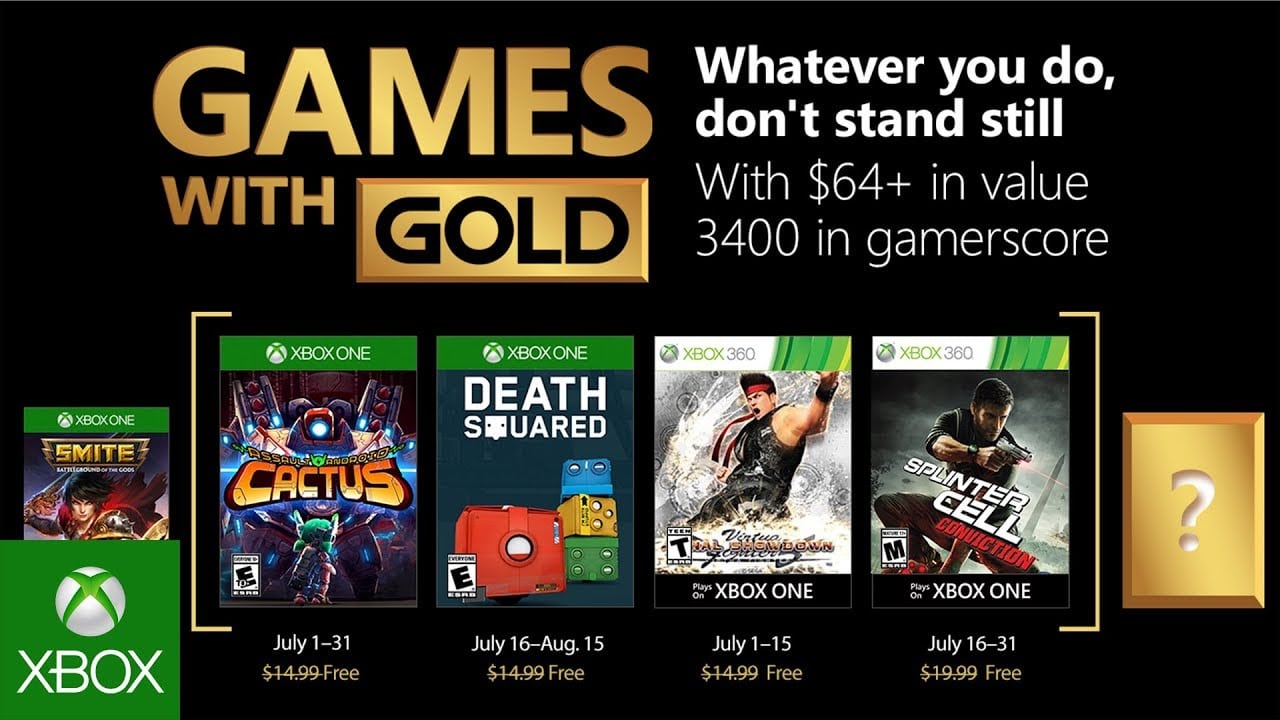 Juegos de Xbox con oro para julio de 2018 revelados