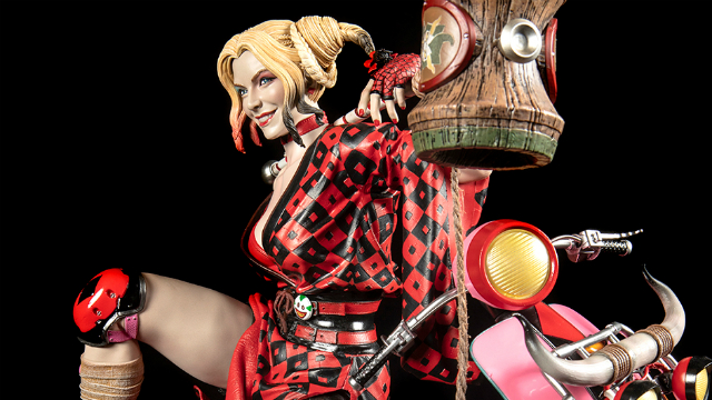 Harley Quinn refundida como Samurai en moto en esta estatua coleccionable