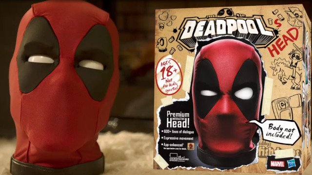 Hasbro ahora hace una cabeza animada de Deadpool que habla de tamaño real