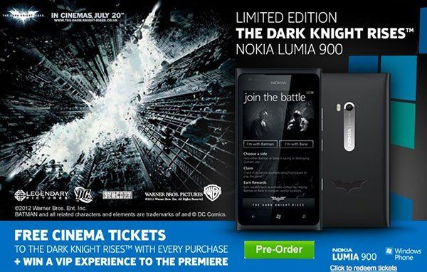 Nokia lanza el teléfono inteligente Lumia 900 'The Dark Knight Rises', una nueva aplicación exclusiva disponible ahora
