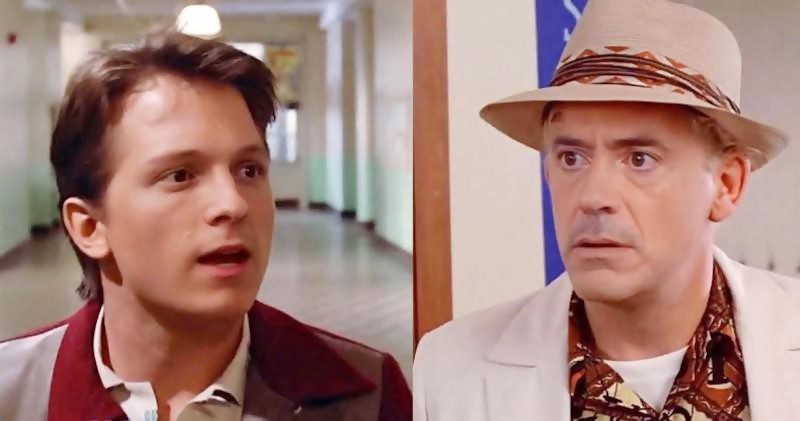 Regreso al futuro: Tom Holland y Robert Downey Jr en Marty y Doc!  deepfake