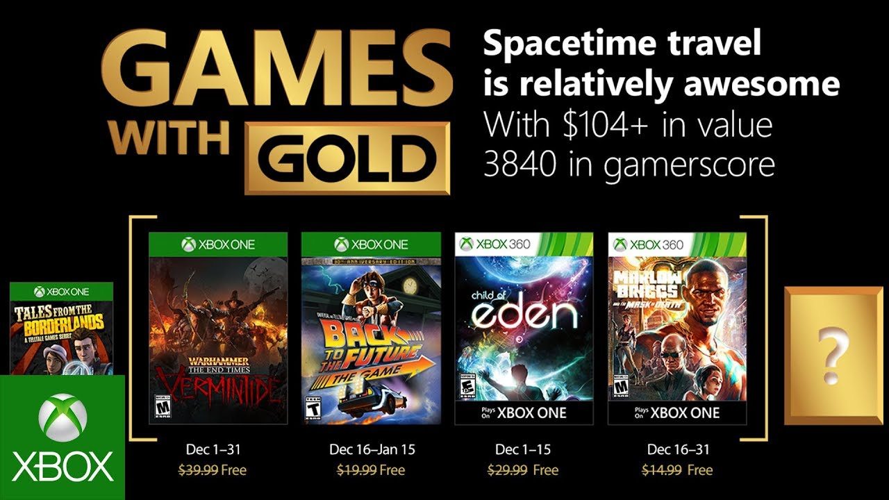 Juegos Xbox Live con Gold revelados para diciembre de 2017