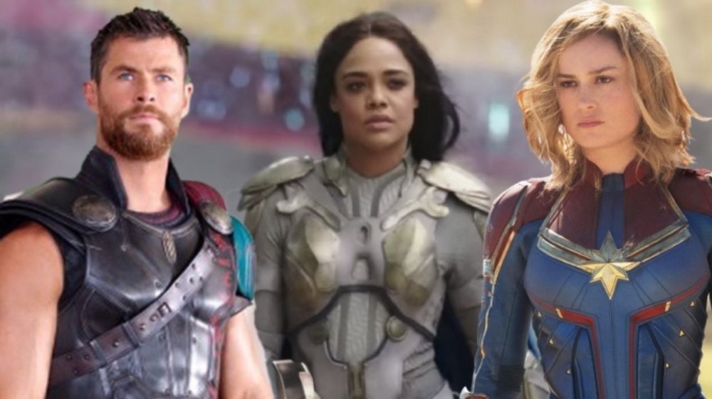 Chris Hemsworth y Tessa Thompson bromean sobre Thor, Valquiria y el triángulo amoroso del Capitán Marvel