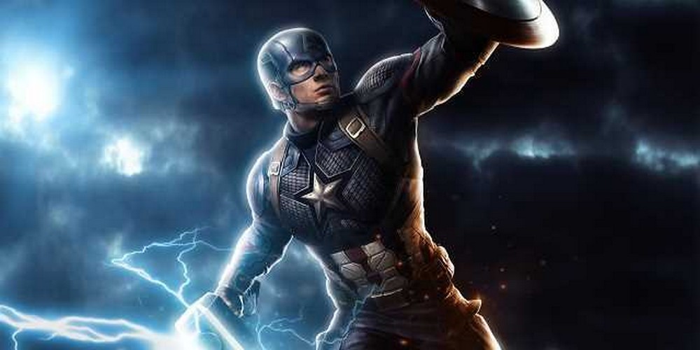 Vea el antes y el después del Capitán América golpeando a Thanos con el martillo de Thor