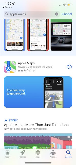 Instalación de Apple Maps