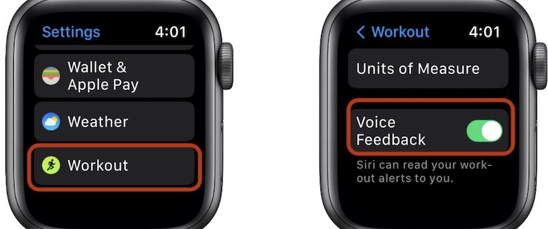 Comentarios de voz del Apple Watch