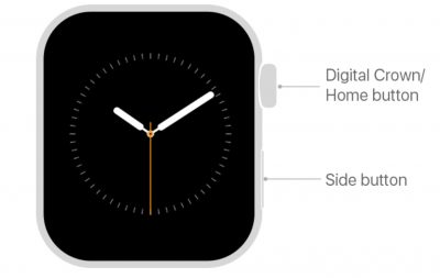 diagrama de botones laterales Apple Watch