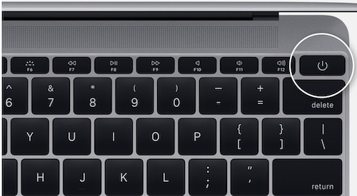 Botón de encendido de modelos de MacBook más antiguos
