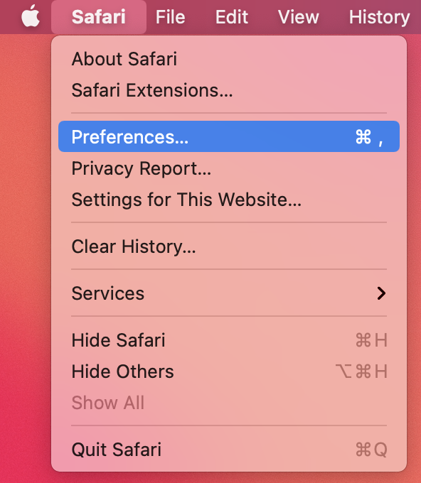 Safari y preferencias