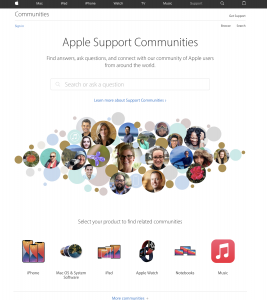 Comunidades de soporte de Apple