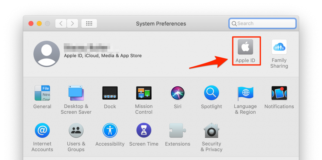 preferencias del sistema, ID de Apple 