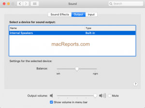 Configuración de sonido de Mac