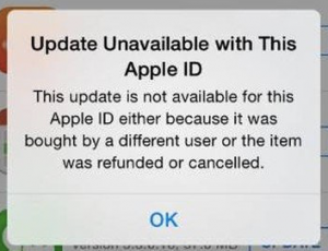 Actualización de iOS no disponible