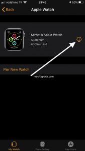 Información de Apple Watch