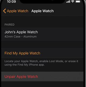 Desvinculación de Apple Watch