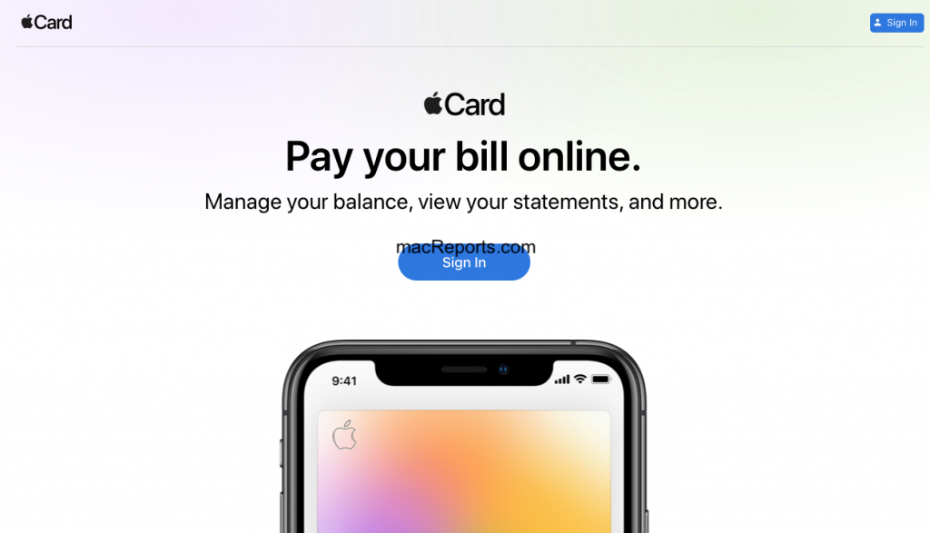 Sitio web de Apple Card