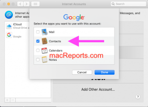 Contactos de Google en Mac