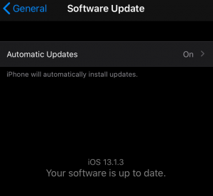 Actualización de software iOS en iPhone