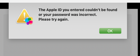 No se pudo encontrar la ID de Apple