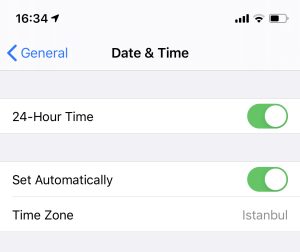 fecha y hora del iPhone