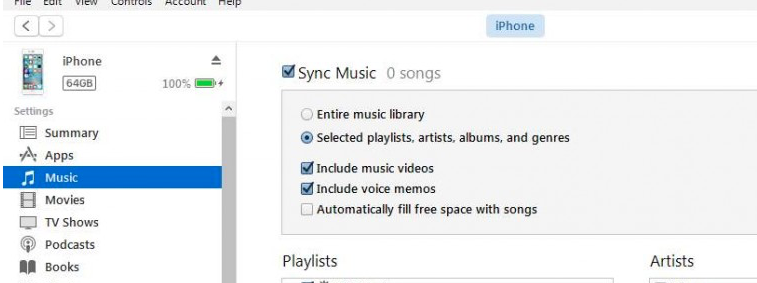 iTunes sincroniza música