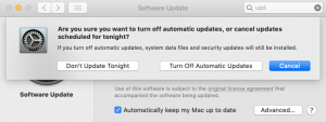 Actualizaciones automáticas de Mac