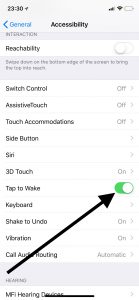 deshabilitar el toque para activar el iPhone X