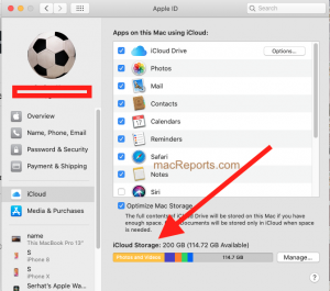 Almacenamiento de iCloud en Mac