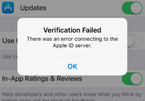 iOS: There was an error connecting to Apple ID server