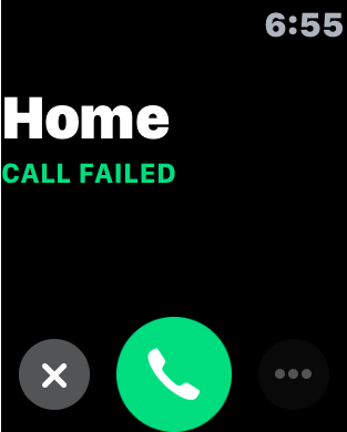 Apple Watch Call Failed Screen