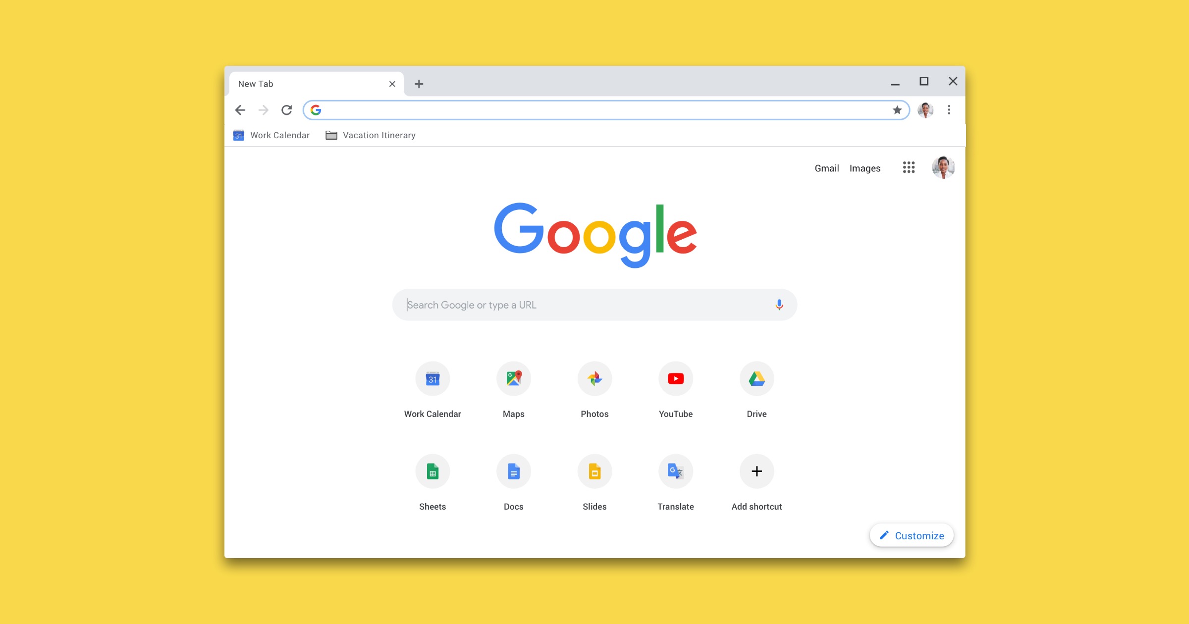 Google chrome browser window