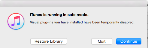 iTunes Safe Mode