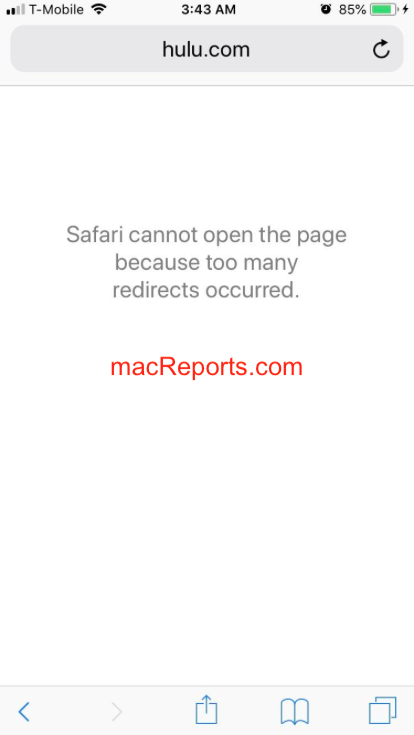Safari no puede abrir la página porque se produjeron demasiados redireccionamientos