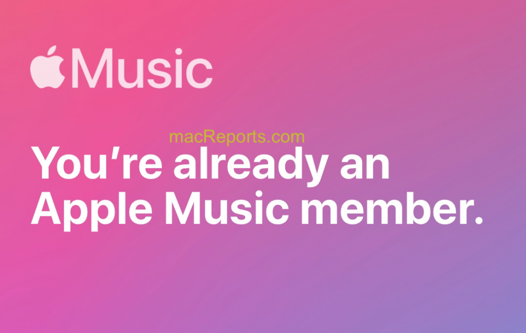 You are already an Apple Music member