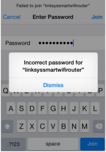 incorrect wi-fi password error