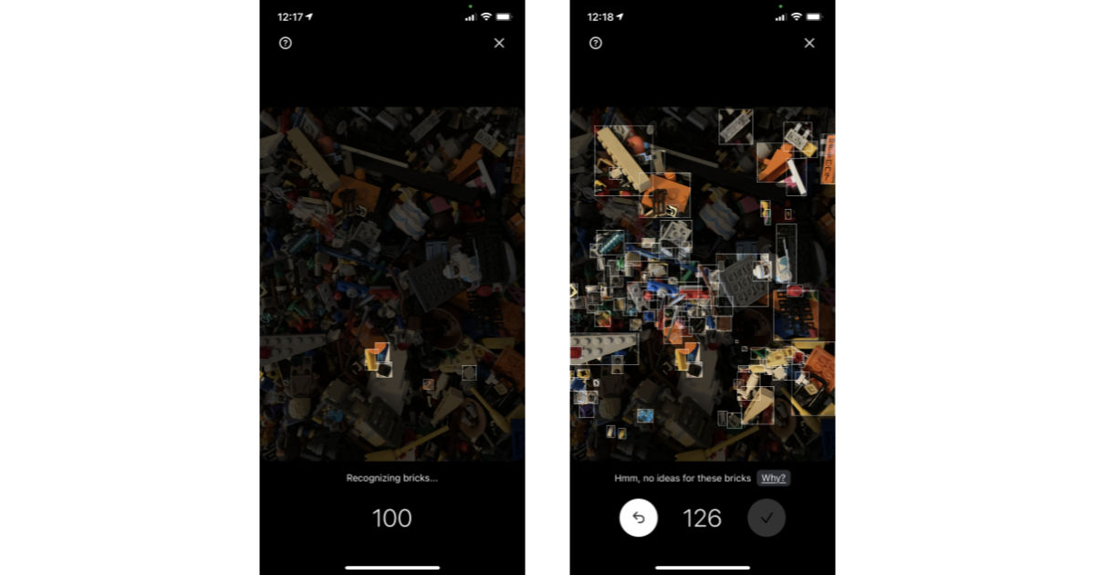 Aplicación Brickit en iPhone que identifica ladrillos LEGO