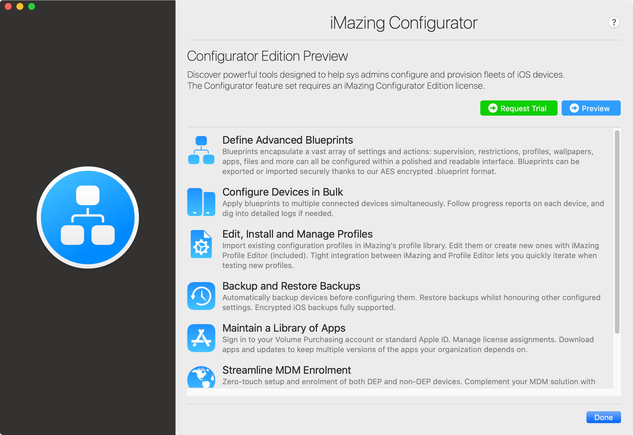 iMazing Configurator's Preview Screen