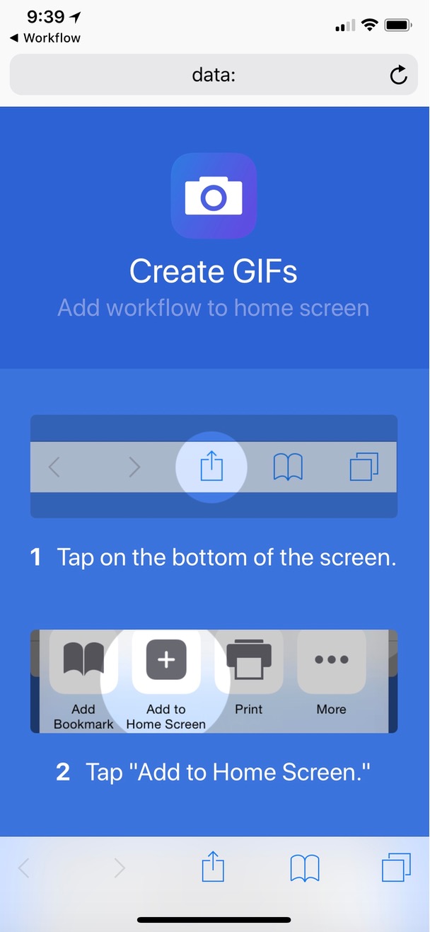 Agregar el icono de flujo de trabajo a la pantalla de inicio en iPhone X