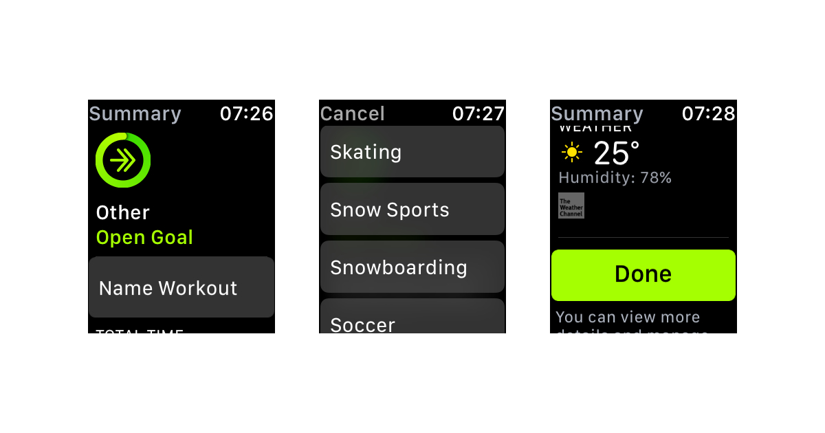 Snowboard y otras opciones de deportes de nieve para el seguimiento de la actividad en el Apple Watch