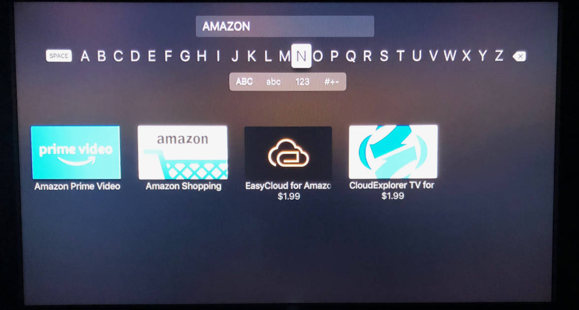 Aplicación Amazon Prime Video en la búsqueda de Apple TV App Store