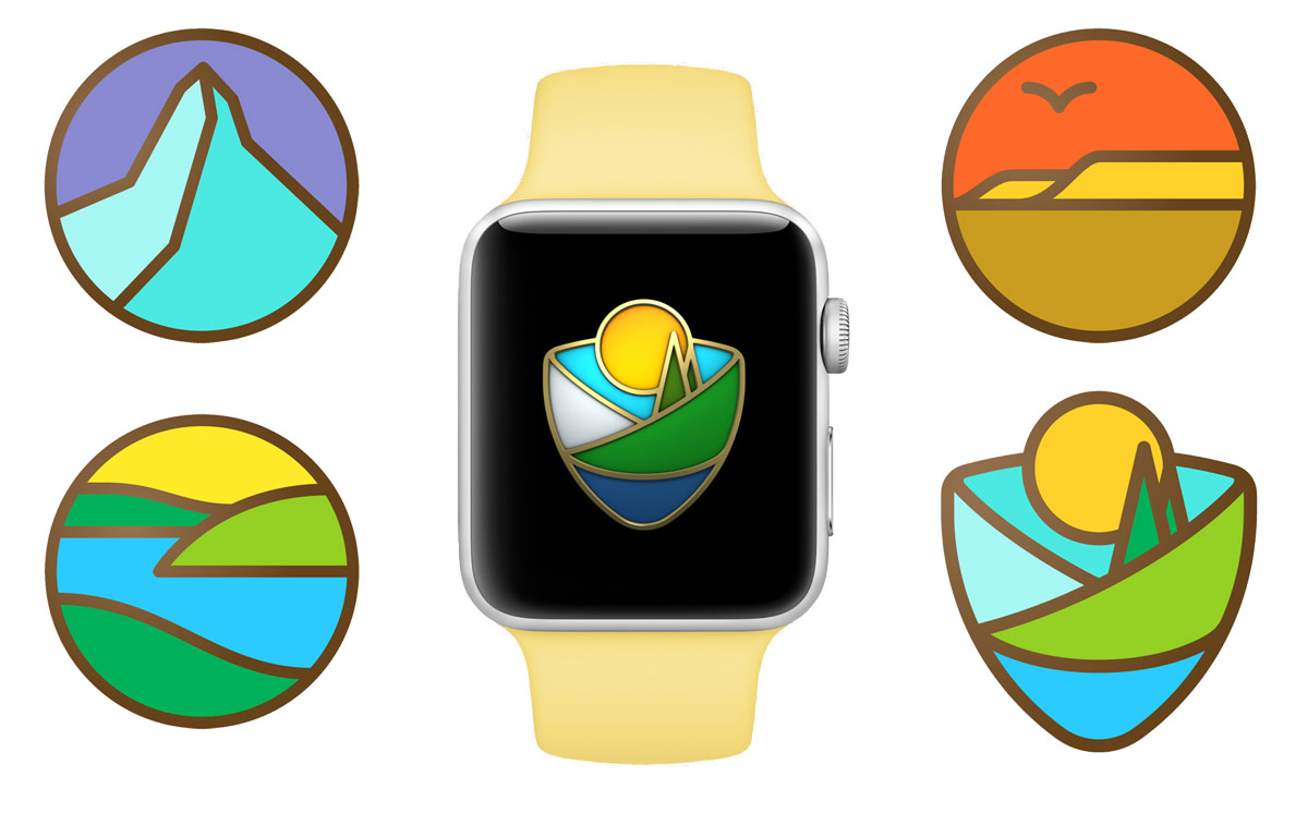 reloj de parques nacionales de apple pegatinas