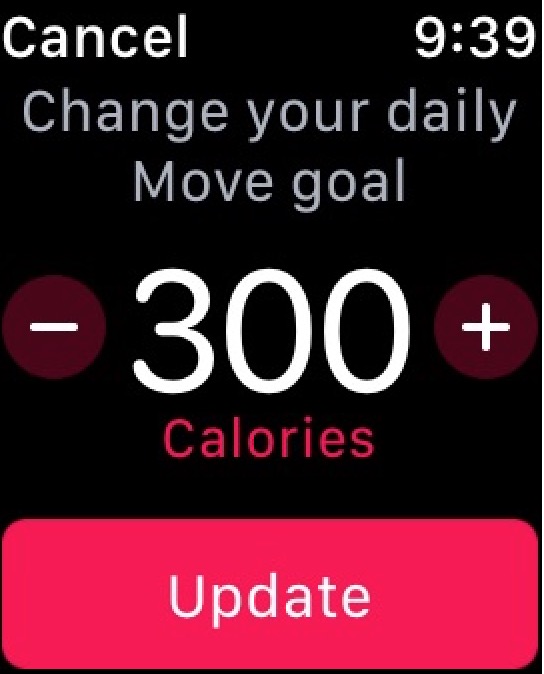 Actualizar Move Goal en la aplicación Apple Watch Activity