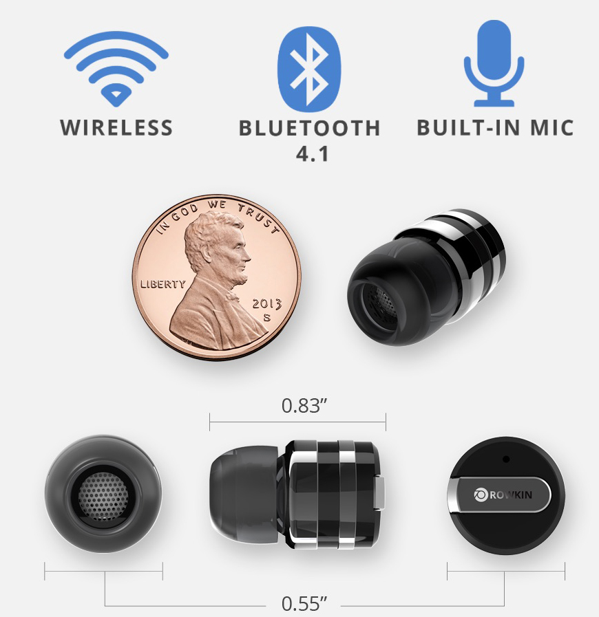 Rowkin Mini afirma ser el auricular inalámbrico más pequeño hasta el momento.