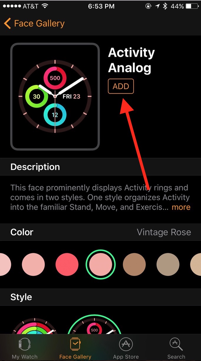 Apple Watch watchOS 3 esfera del reloj Agregar botón en la aplicación Watch