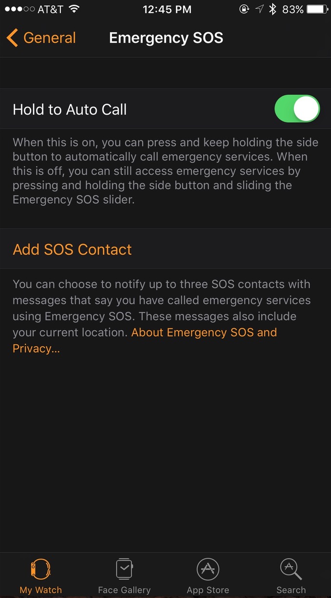 Configuración de SOS de emergencia
