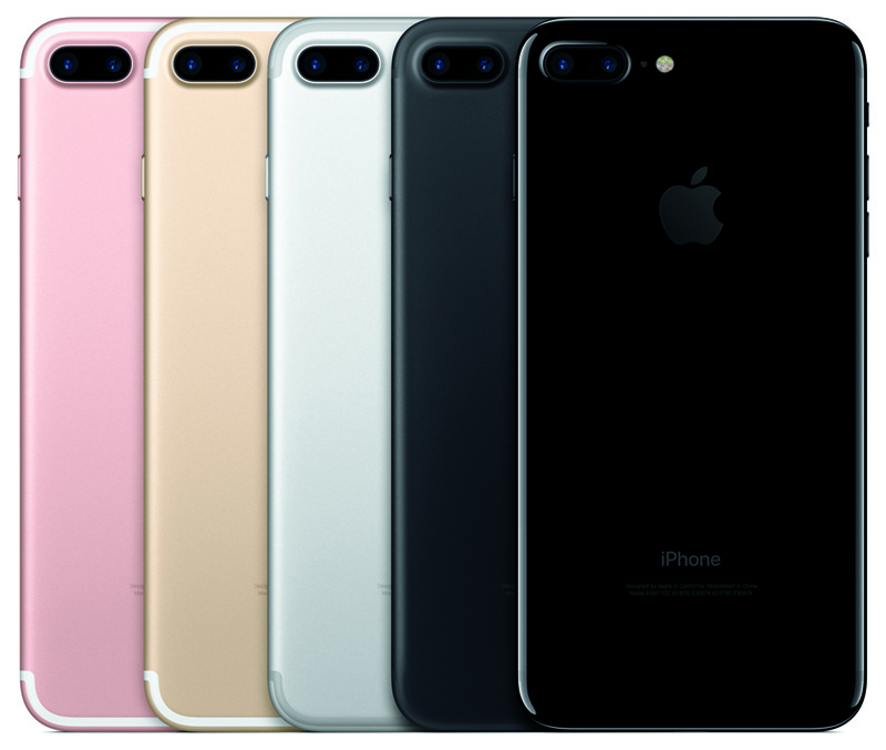 iPhone 7 Plus de este año: oro rosa, oro, plata, negro y negro azabache