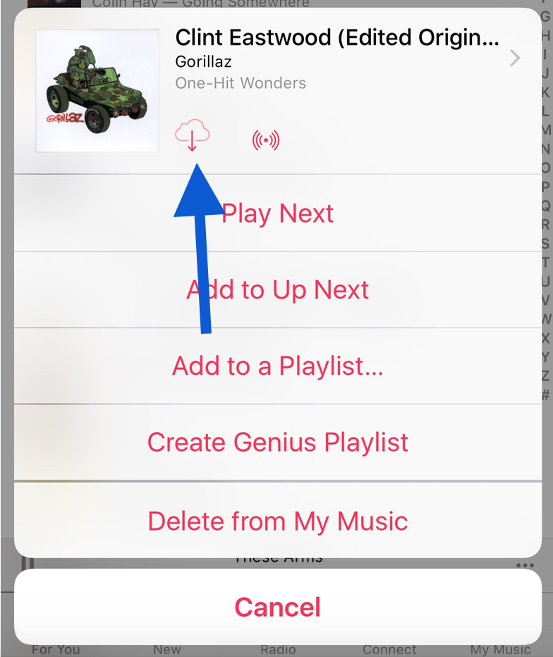 Icono de nube de música de iOS