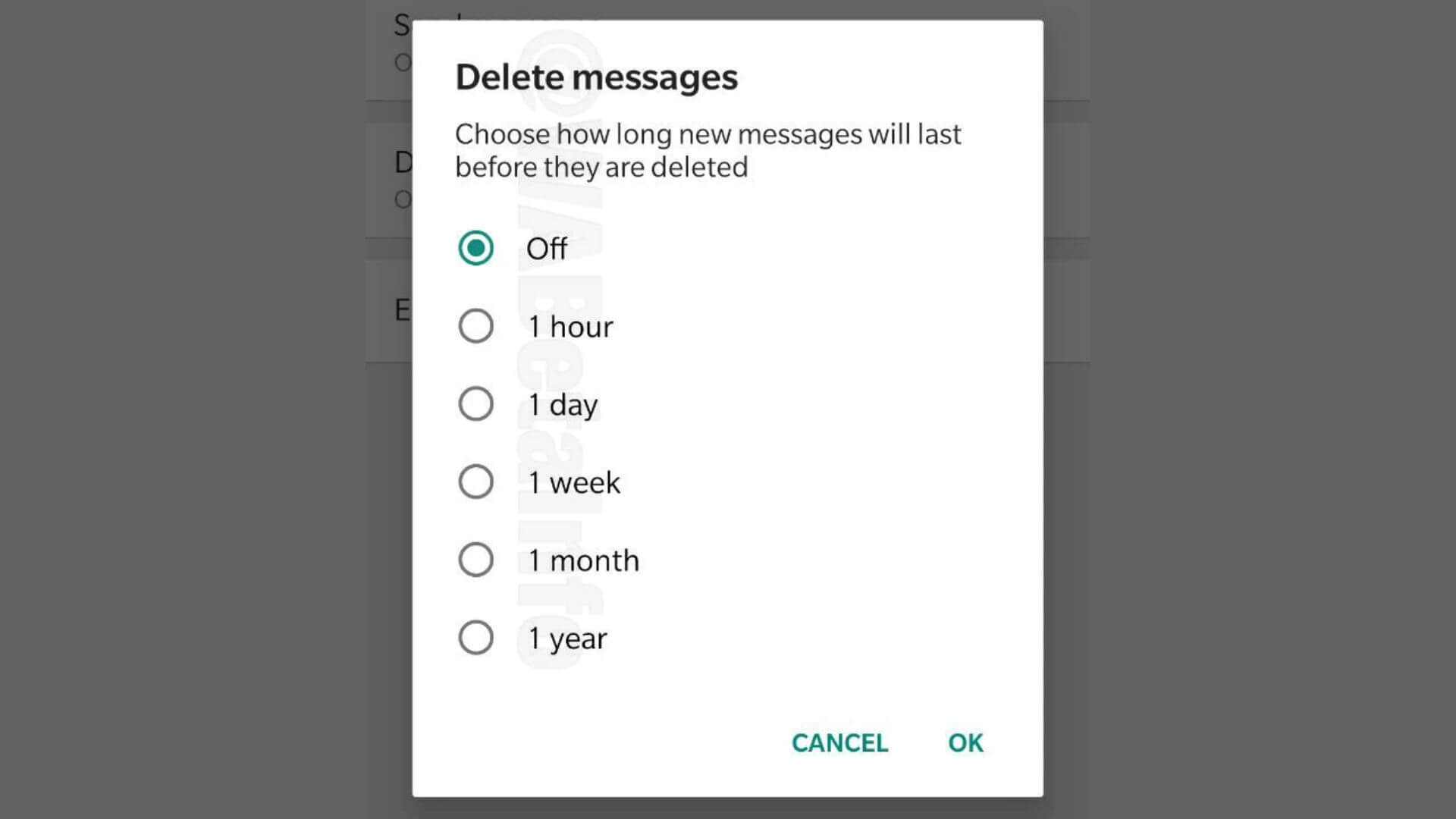 Eliminar función de mensaje en WhatsApp Beta