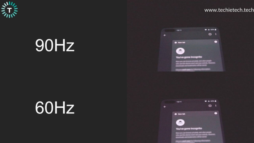Barra oscura visible en frecuencia de actualización de 90 Hz y 60 Hz en OnePlus Nord